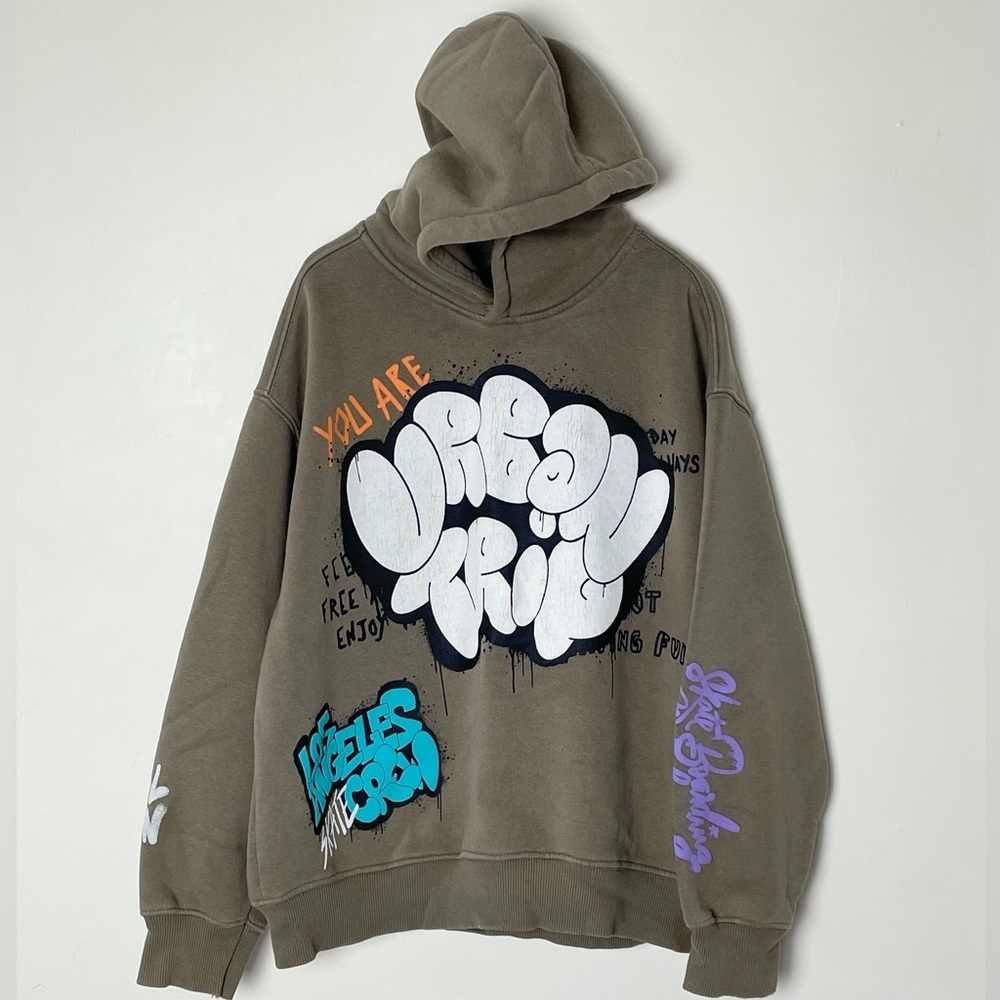 zara boys pullover hoodie with skater graffiti graphics multicolor sweatshirt